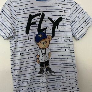 T shirt Large 12-14 stripes Slope Fly Bear